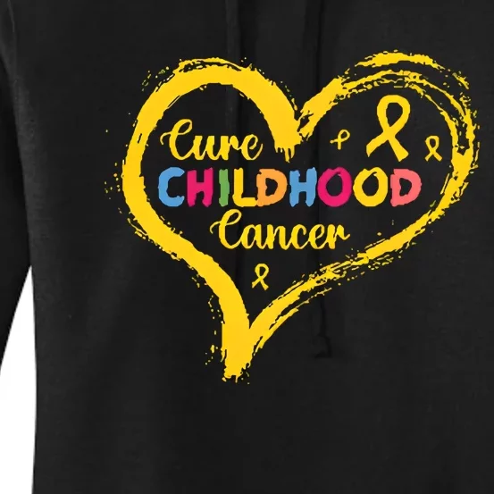 Cure Childhood Cancer September Gold Cancer Awareness Month Women's Pullover Hoodie