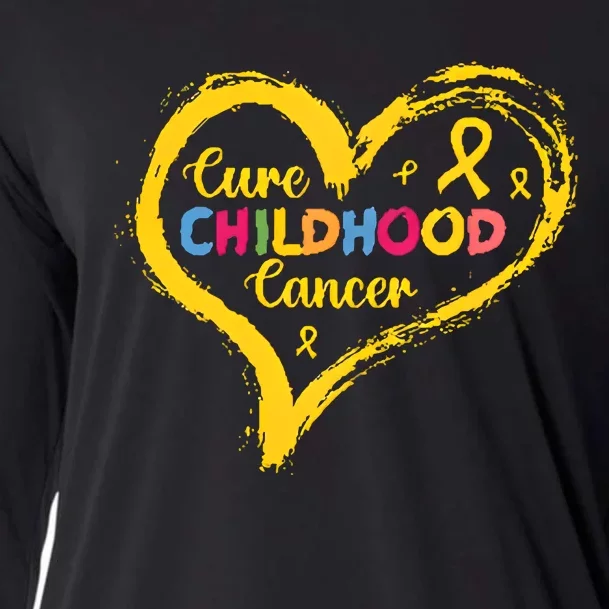 Cure Childhood Cancer September Gold Cancer Awareness Month Cooling Performance Long Sleeve Crew