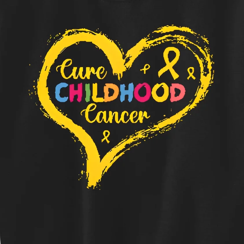 Cure Childhood Cancer September Gold Cancer Awareness Month Kids Sweatshirt