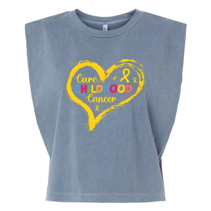 Cure Childhood Cancer September Gold Cancer Awareness Month Garment-Dyed Women's Muscle Tee