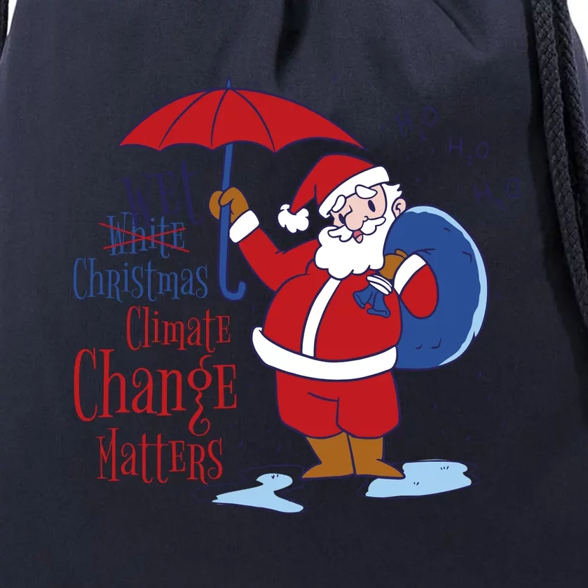 Climate Change Christmas Drawstring Bag