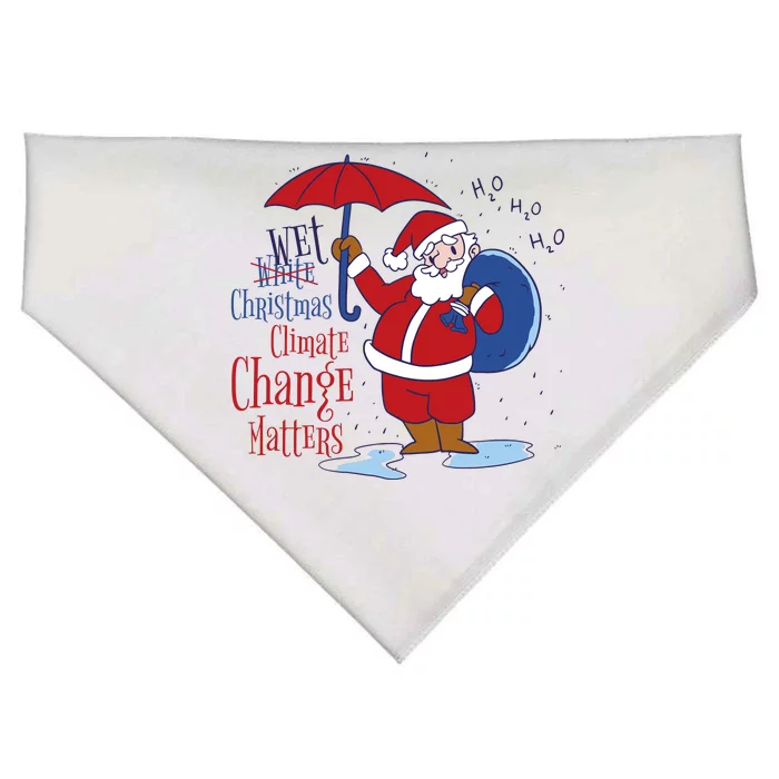 Climate Change Christmas USA-Made Doggie Bandana