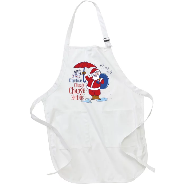 Climate Change Christmas Full-Length Apron With Pocket