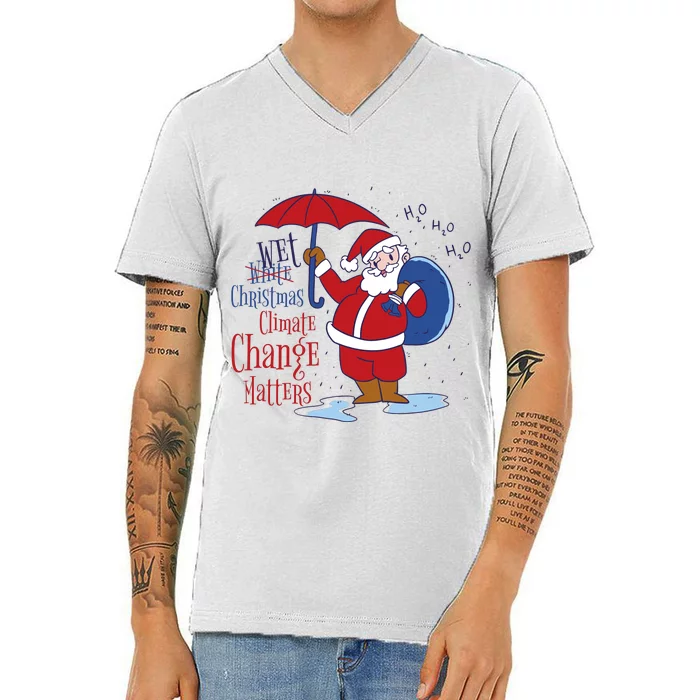 Climate Change Christmas V-Neck T-Shirt