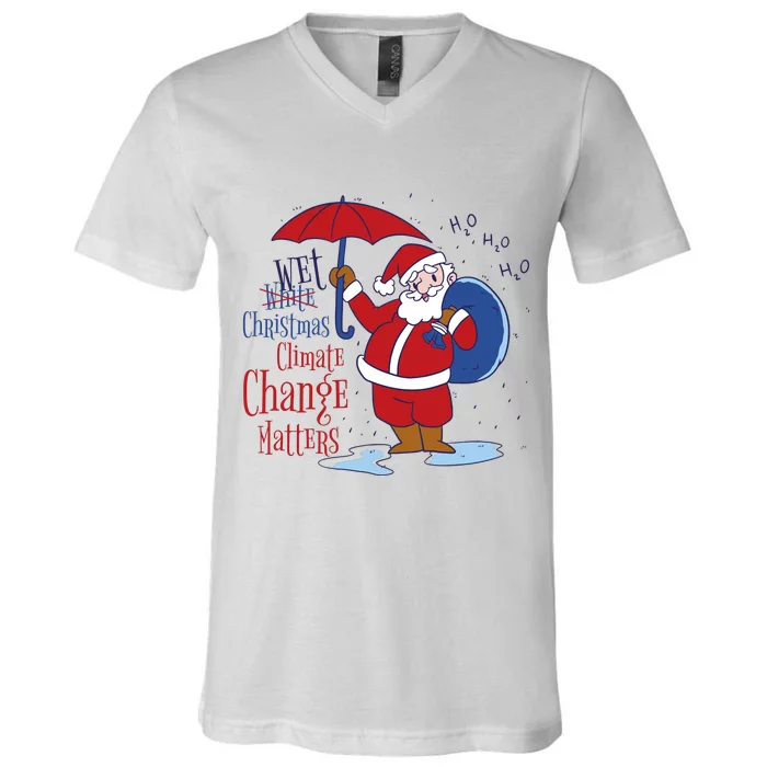 Climate Change Christmas V-Neck T-Shirt