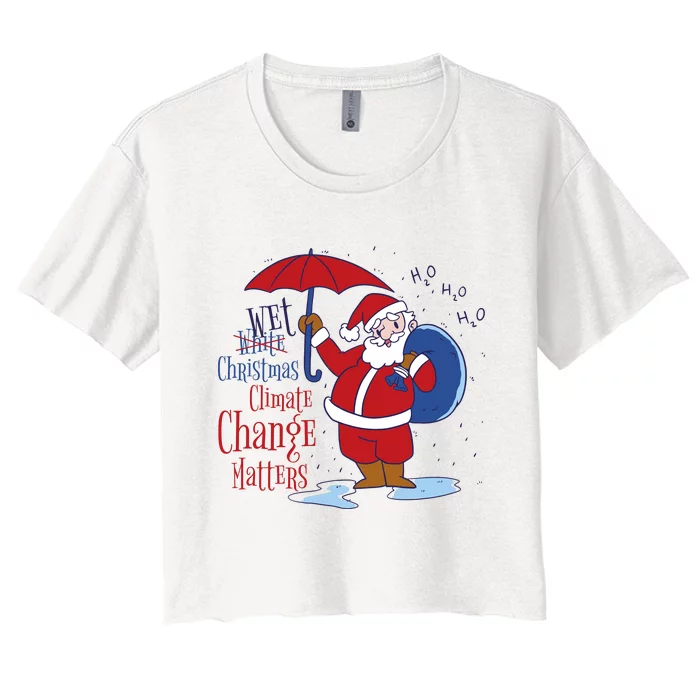 Climate Change Christmas Women's Crop Top Tee