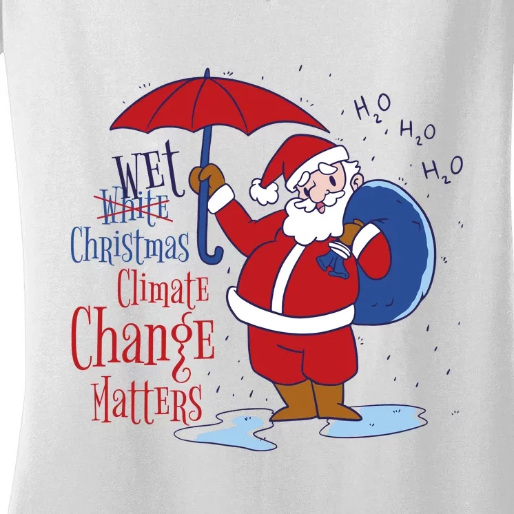 Climate Change Christmas Women's V-Neck T-Shirt