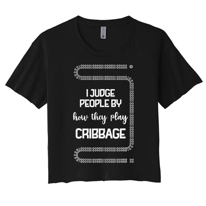 Cribbage Champion Cribbage Board Game Funny Cribbage Women's Crop Top Tee