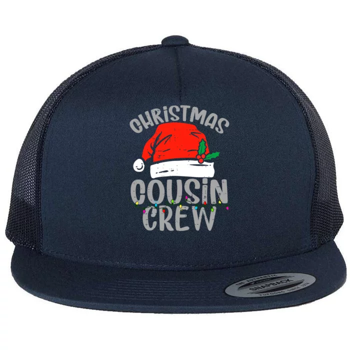 Cousin Crew Christmas Squad Santa Funny Xmas Pajama Gift Flat Bill Trucker Hat