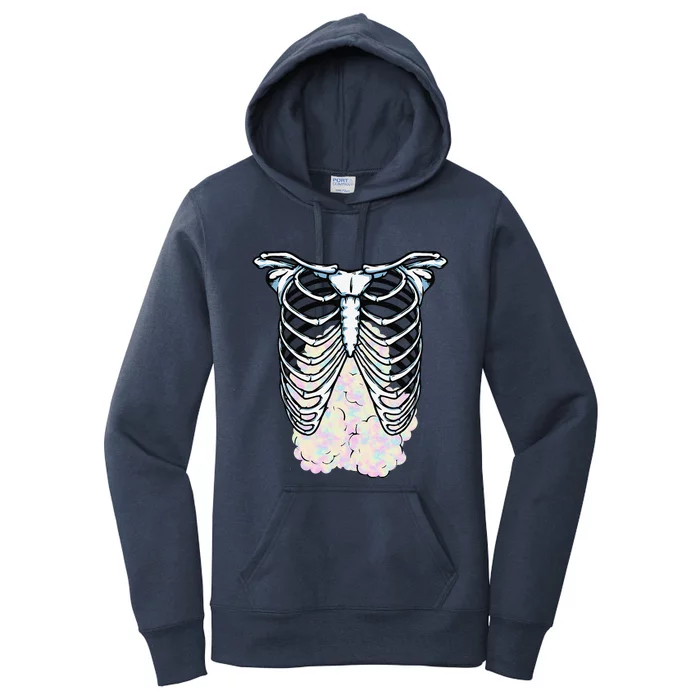 Cotton Cute Candy Rib Cage Easy Lazy Last Minute Party Women's Pullover Hoodie