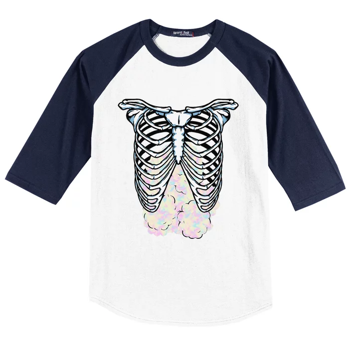 Cotton Cute Candy Rib Cage Easy Lazy Last Minute Party Baseball Sleeve Shirt