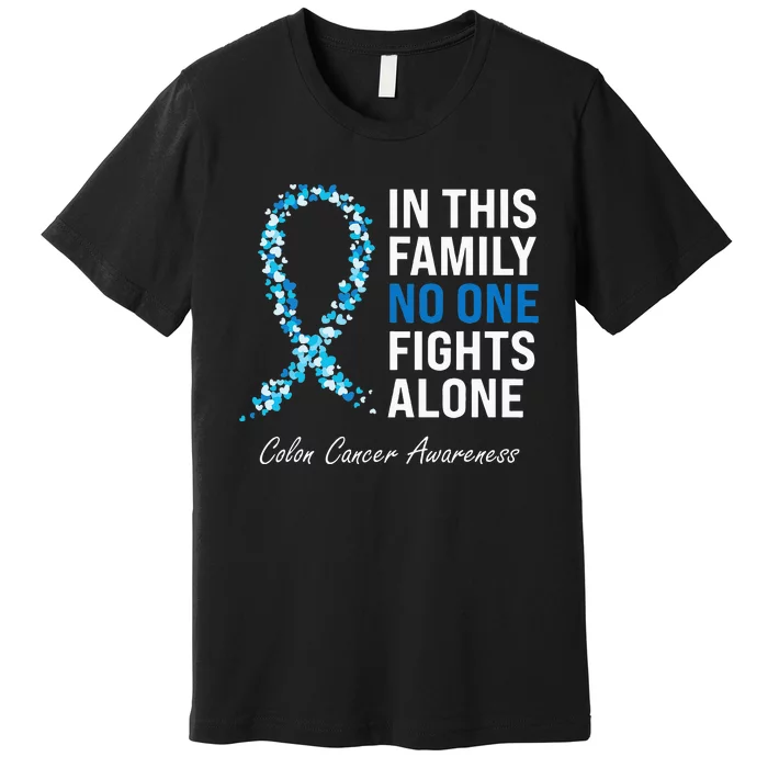 Colorectal Cancer Colon Cancer Blue Ribbon Premium T-Shirt