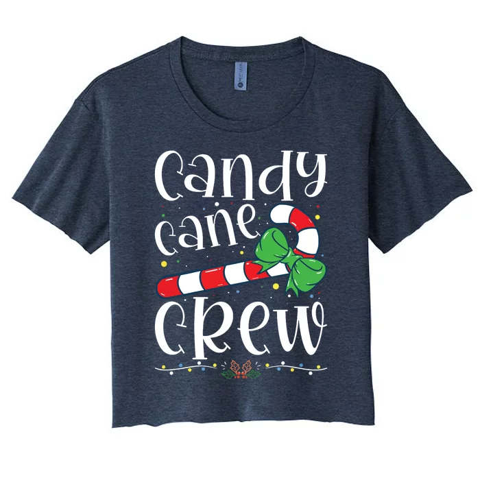 Candy Cane Crew Funny Christmas Candy Lover Xmas Women's Crop Top Tee