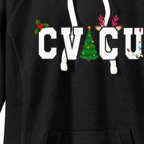 CVICU Christmas Cardiovascular Intensive Care Unit Nurse ICU Women's Fleece Hoodie