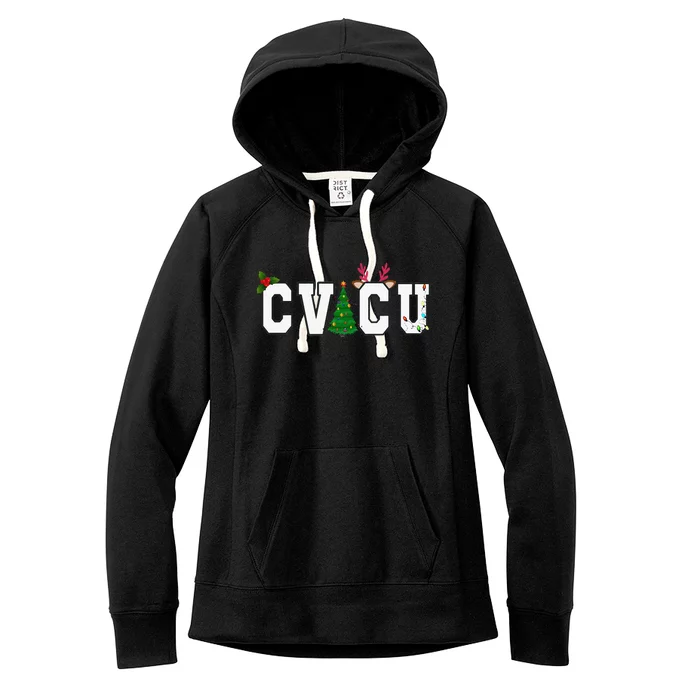 CVICU Christmas Cardiovascular Intensive Care Unit Nurse ICU Women's Fleece Hoodie