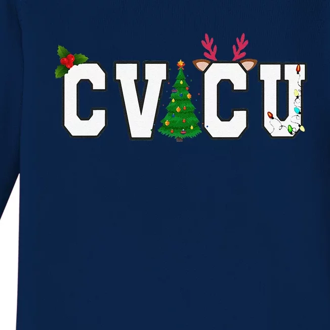 CVICU Christmas Cardiovascular Intensive Care Unit Nurse ICU Baby Long Sleeve Bodysuit