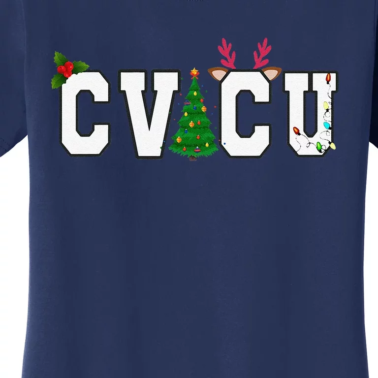 CVICU Christmas Cardiovascular Intensive Care Unit Nurse ICU Women's T-Shirt