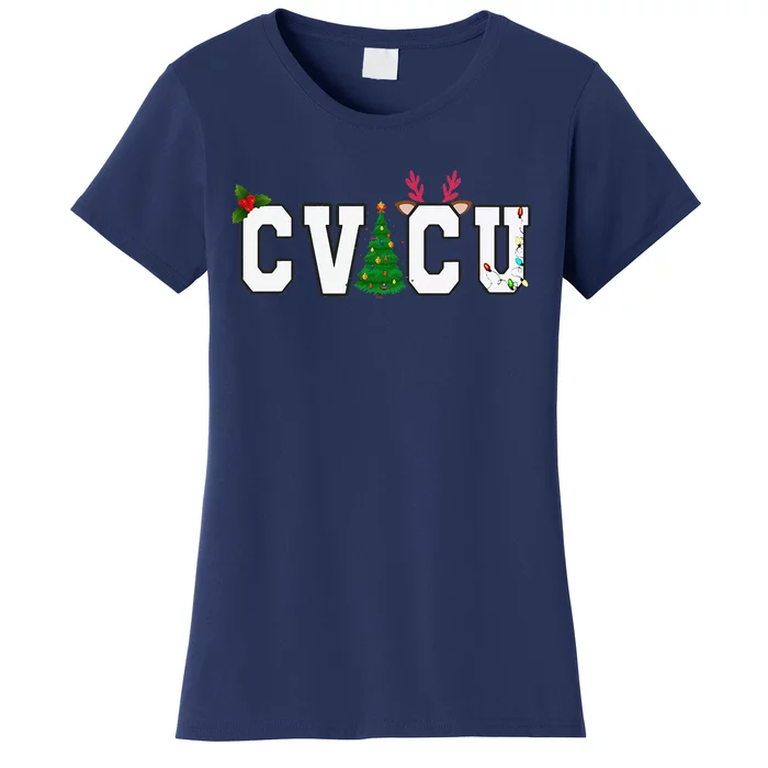 CVICU Christmas Cardiovascular Intensive Care Unit Nurse ICU Women's T-Shirt