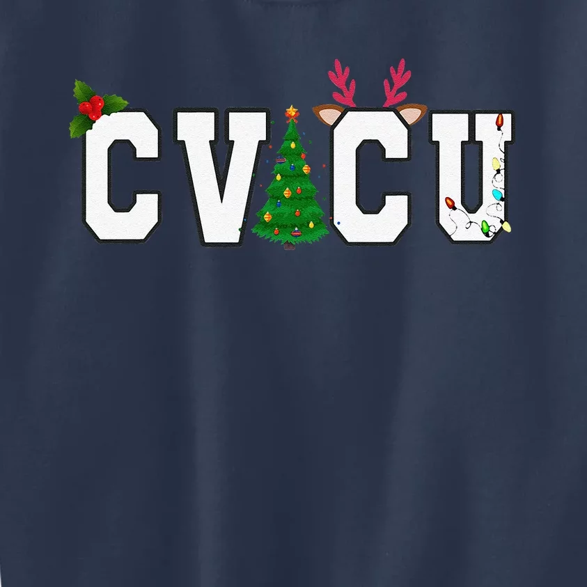 CVICU Christmas Cardiovascular Intensive Care Unit Nurse ICU Kids Sweatshirt