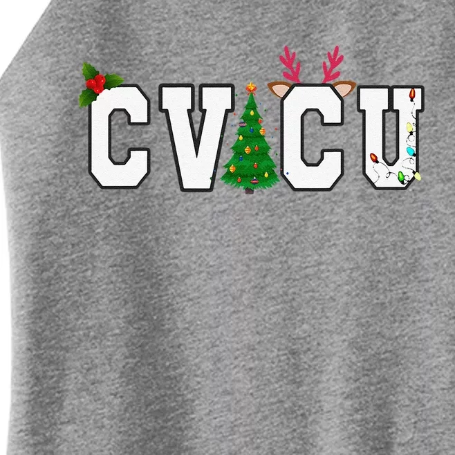 CVICU Christmas Cardiovascular Intensive Care Unit Nurse ICU Women’s Perfect Tri Rocker Tank