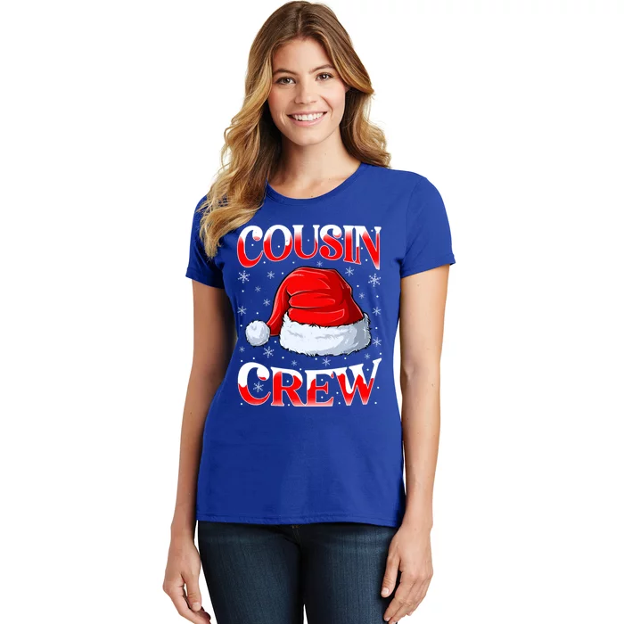 Cousin Crew Christmas Squad Santa Hat Pajamas Family Xmas Great Gift Women's T-Shirt