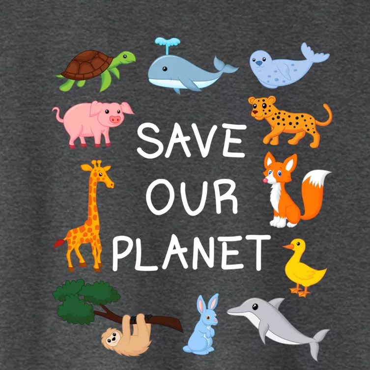 Climate Change Cute Gift With Cute Animals Save Our Planet Great Gift Women's Crop Top Tee