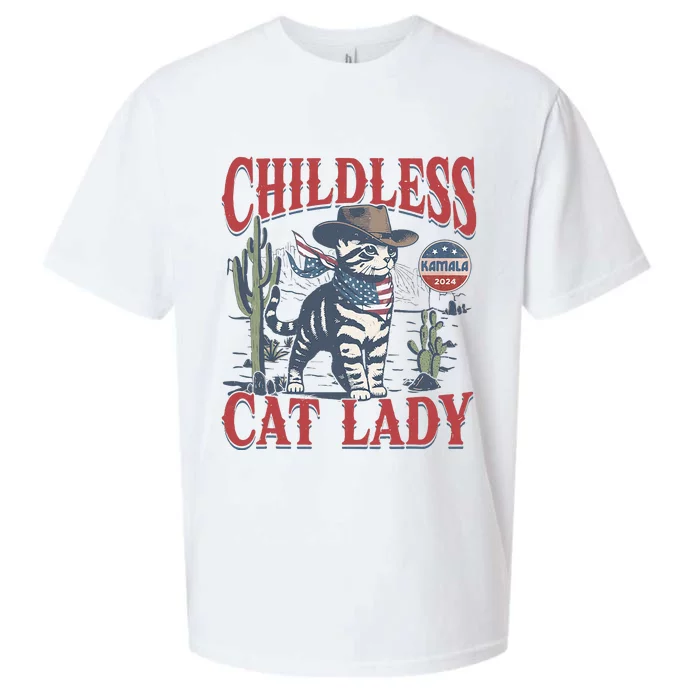 Cowboy Cat Childless Cat Lady For Kamala Election Voting Sueded Cloud Jersey T-Shirt