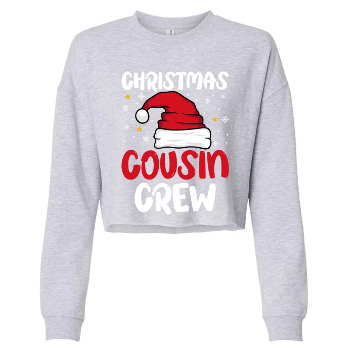 Cousin Crew Christmas Funny Family Matching Santa Elf Xmas Gift Cropped Pullover Crew