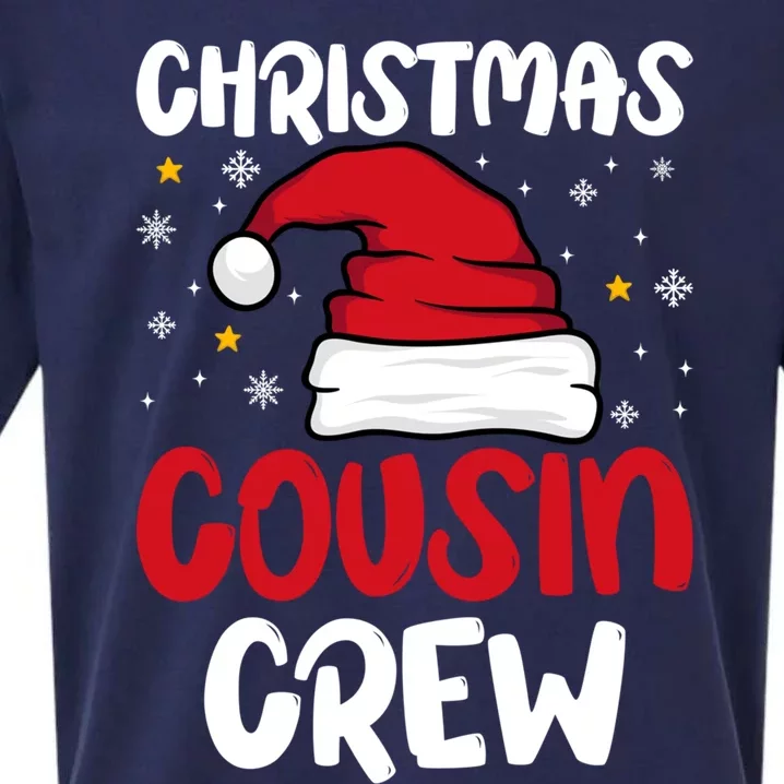 Cousin Crew Christmas Funny Family Matching Santa Elf Xmas Gift Sueded Cloud Jersey T-Shirt