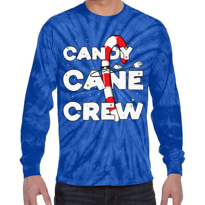 Candy Cane Crew Funny Christmas Candy Lover Dancing Candy Tie-Dye Long Sleeve Shirt