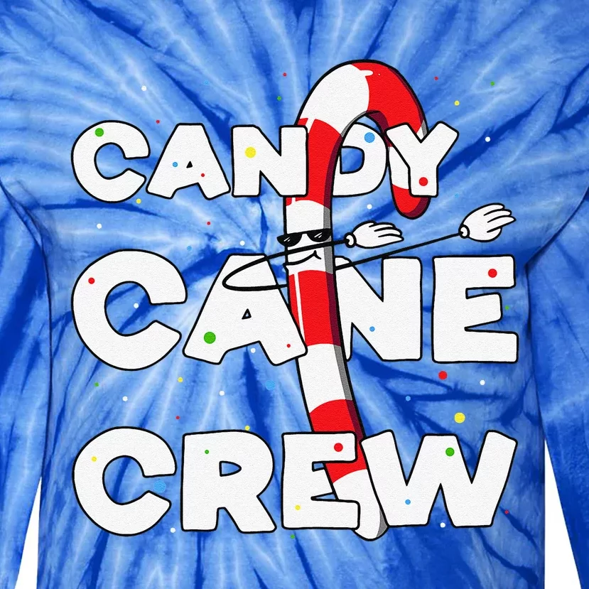 Candy Cane Crew Funny Christmas Candy Lover Dancing Candy Tie-Dye Long Sleeve Shirt