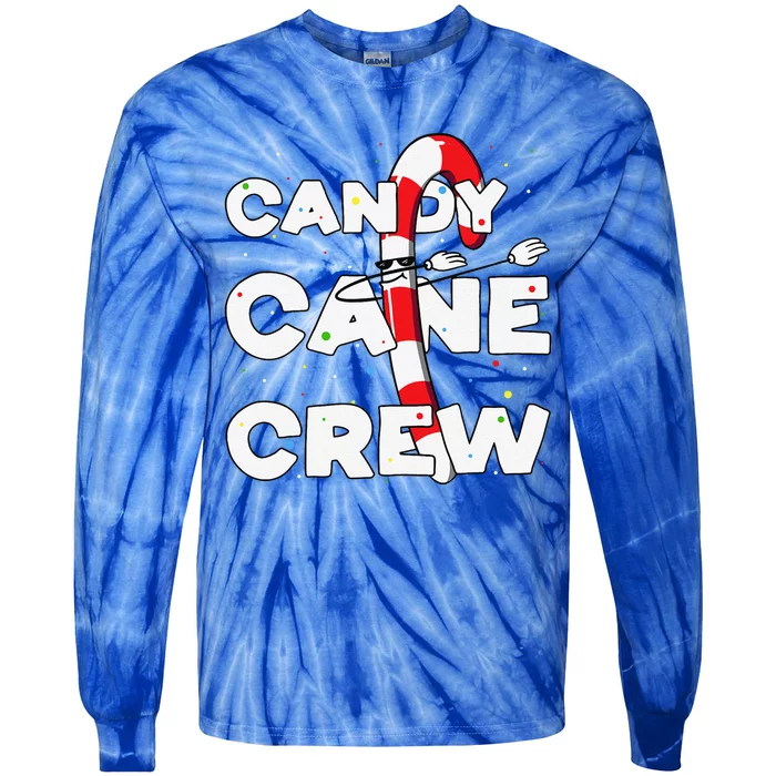 Candy Cane Crew Funny Christmas Candy Lover Dancing Candy Tie-Dye Long Sleeve Shirt