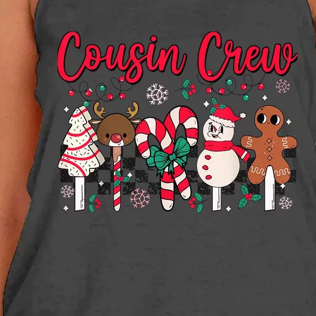 Cousin Crew Christmas Squad Family Matching Cousin Club Kid Women's Knotted Racerback Tank