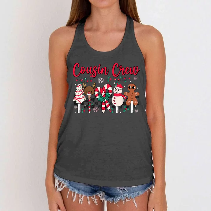 Cousin Crew Christmas Squad Family Matching Cousin Club Kid Women's Knotted Racerback Tank