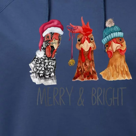 Cute Chickens Christmas Christmas Farm Animal Funny Holiday Performance Fleece Hoodie