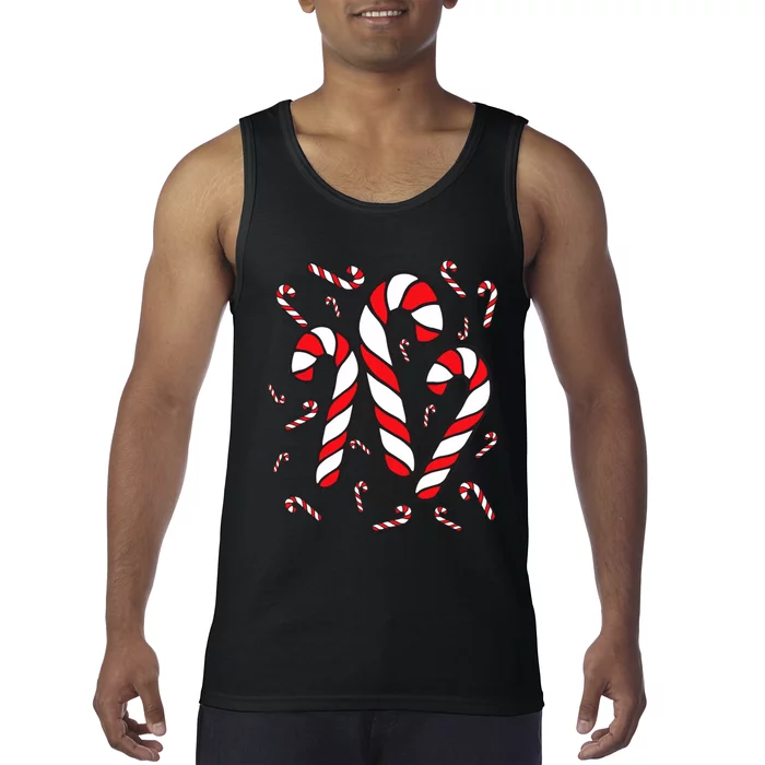 Candy Cane Crew Merry And Bright Red And White Candy Costume Tank Top