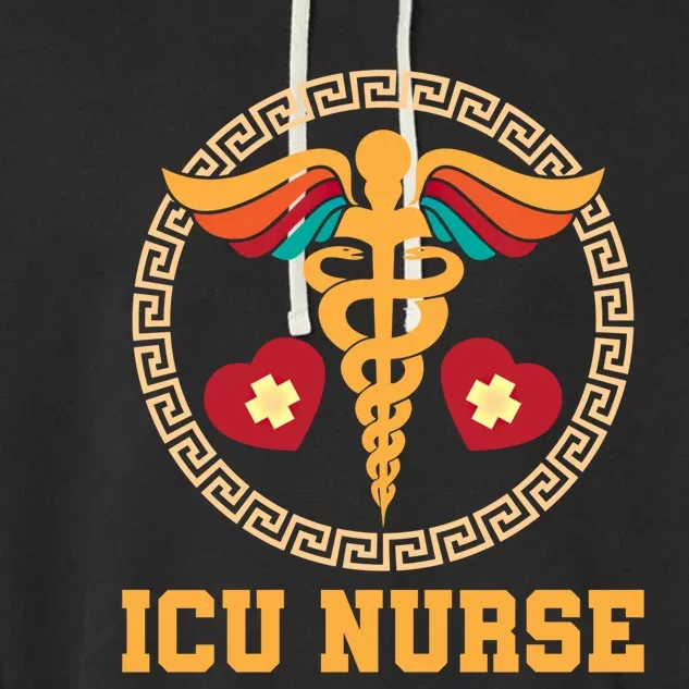 Clinic Caretaker Caduceus Hospital Registered Icu Nurse Cute Gift Garment-Dyed Fleece Hoodie