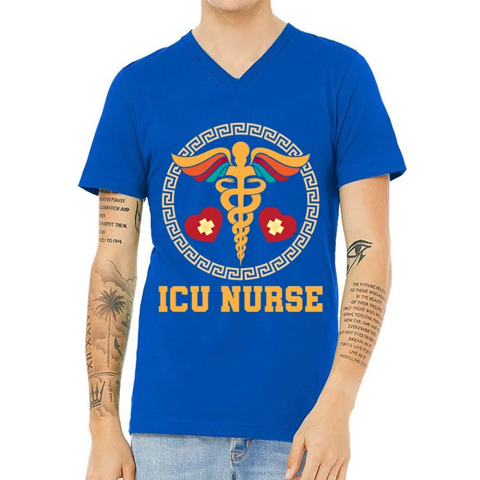 Clinic Caretaker Caduceus Hospital Registered Icu Nurse Cute Gift V-Neck T-Shirt