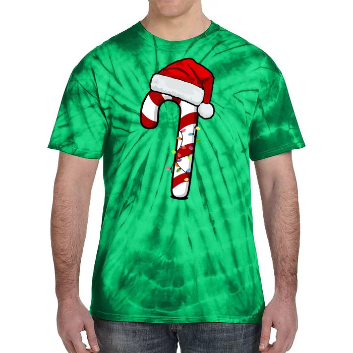 Christmas Candy Cane Holiday Tie-Dye T-Shirt