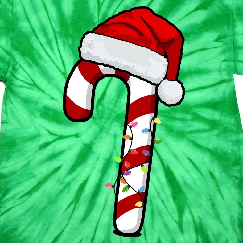 Christmas Candy Cane Holiday Tie-Dye T-Shirt