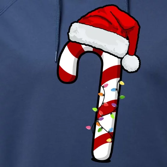 Christmas Candy Cane Holiday Performance Fleece Hoodie