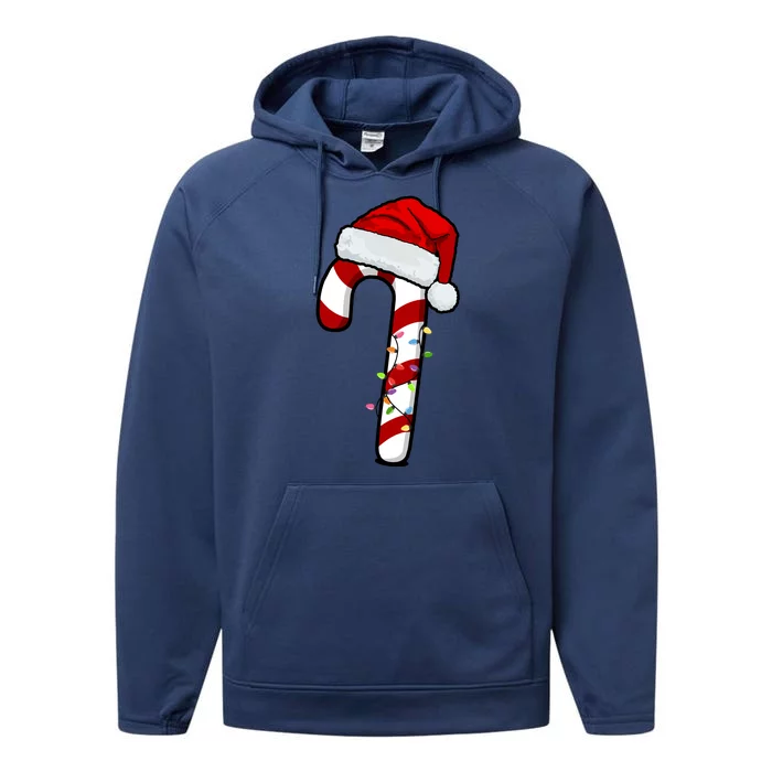 Christmas Candy Cane Holiday Performance Fleece Hoodie