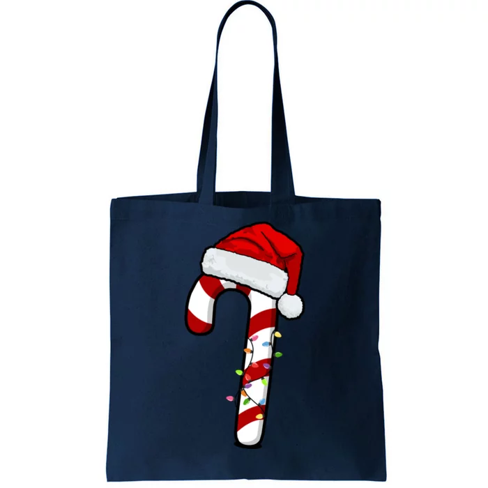 Christmas Candy Cane Holiday Tote Bag