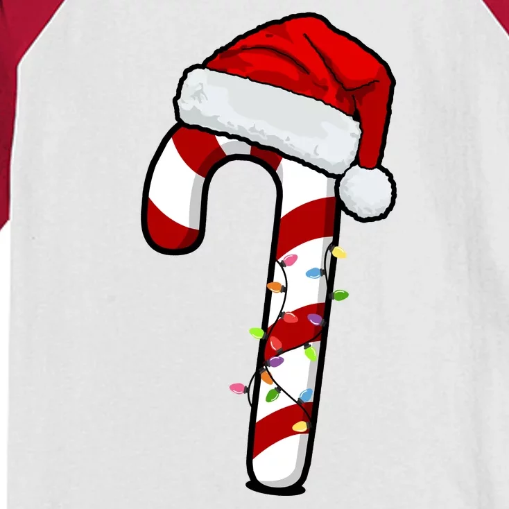 Christmas Candy Cane Holiday Kids Colorblock Raglan Jersey