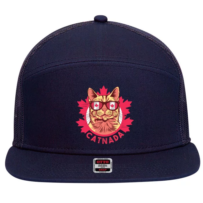 Canadian Cat 7 Panel Mesh Trucker Snapback Hat