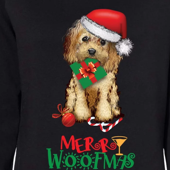 Christmas Cockapoo Cavapoo Doodle Santa Merry Woofmas Gift Womens California Wash Sweatshirt