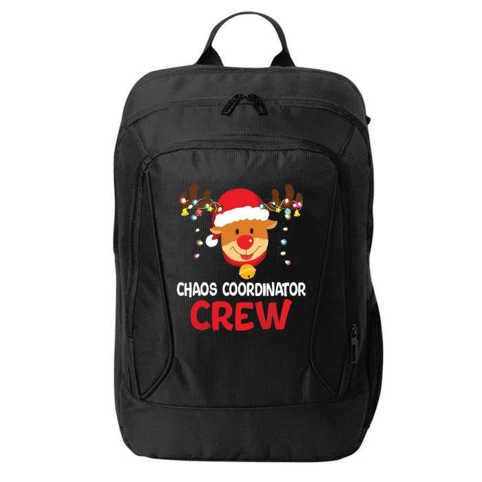 Chaos Coordinator Crew Reindeer Santa Hat Christmas Lights City Backpack