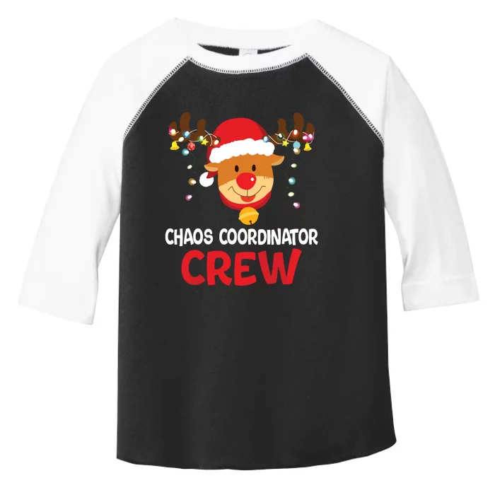 Chaos Coordinator Crew Reindeer Santa Hat Christmas Lights Toddler Fine Jersey T-Shirt