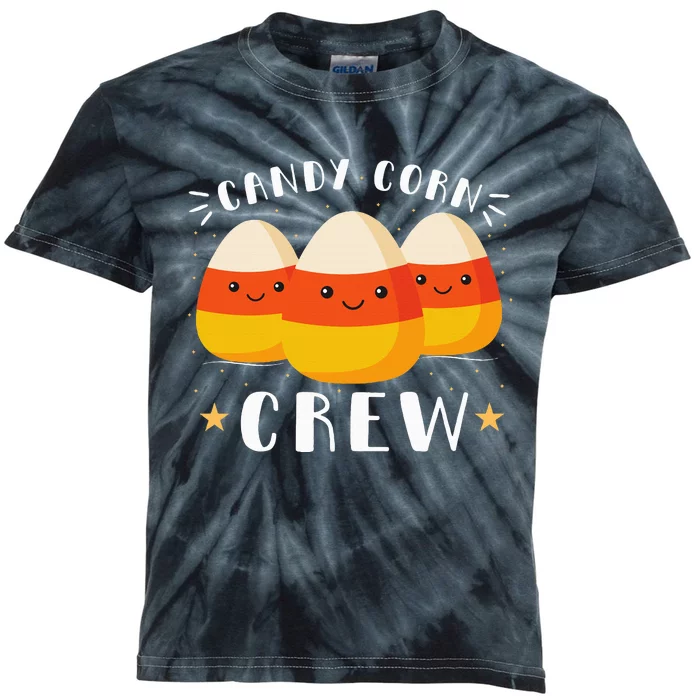 Candy Corn Crew Halloween Costume Friends Kids Tie-Dye T-Shirt