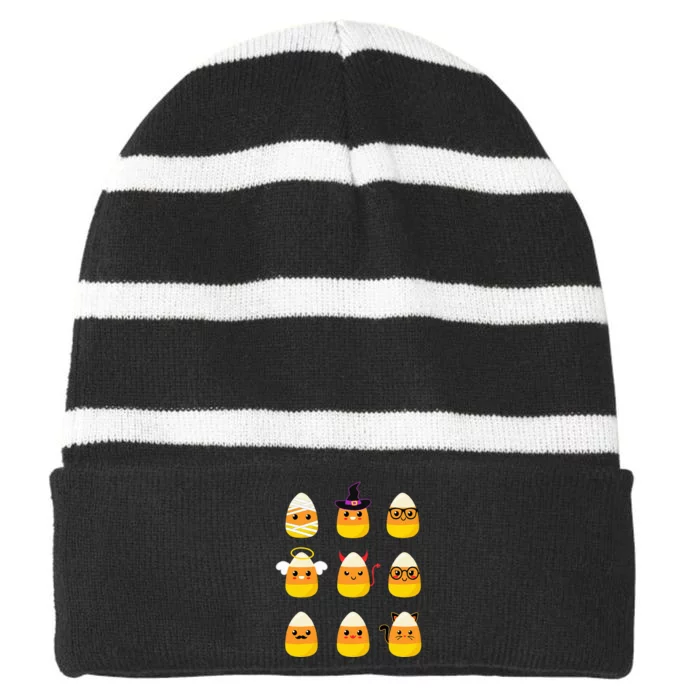 Candy Corn Costume Characters Cute Halloween Striped Beanie with Solid Band